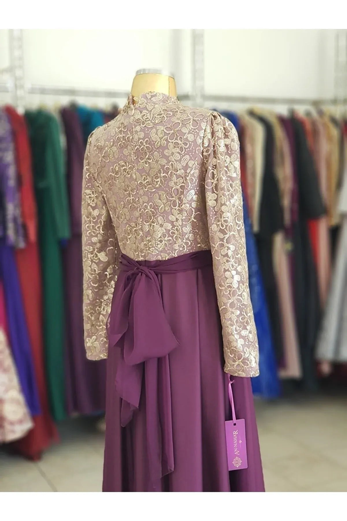 An Nahar Çiçek Abiye Mor