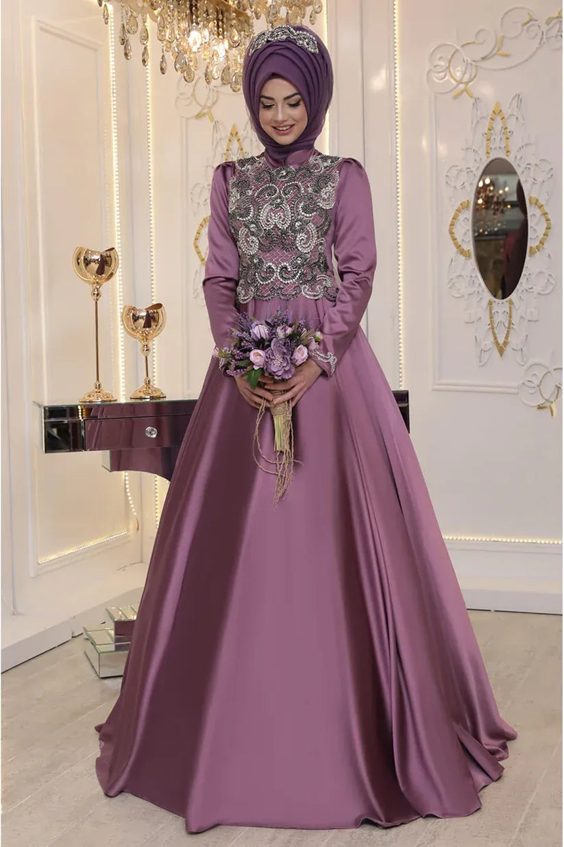 Pınar Şems Saten Sahra Abiye Menekşe