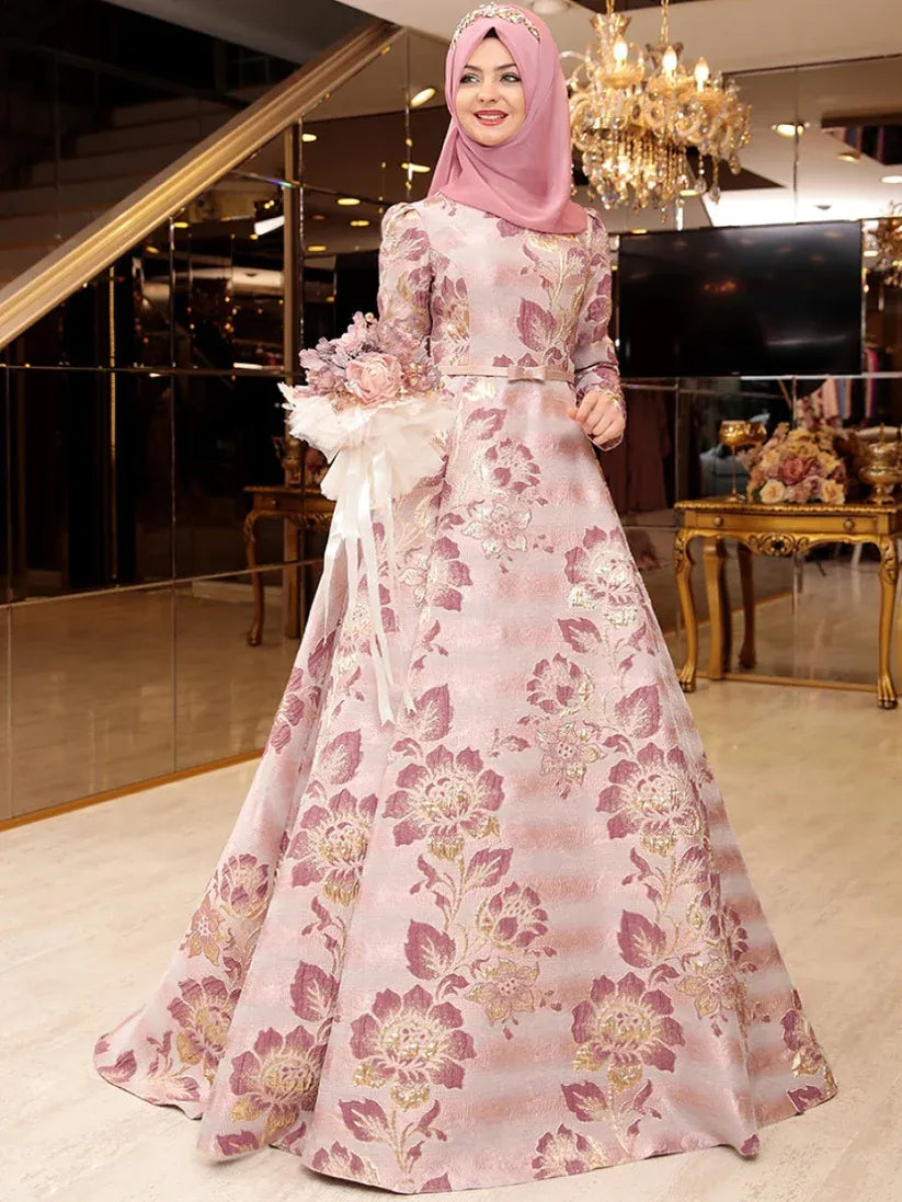 Pınar Şems Gaye Brokar Abiye Pudra