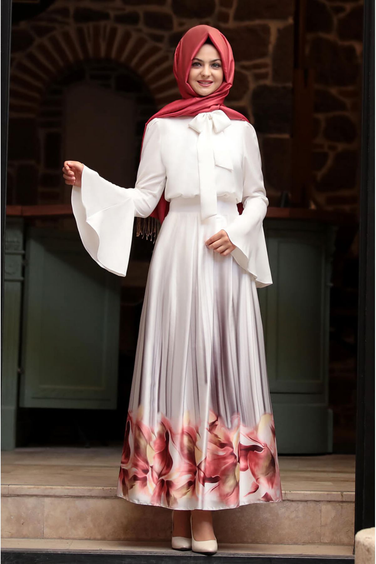 Pınar Şems Marka Nergis Etek Kırmızı