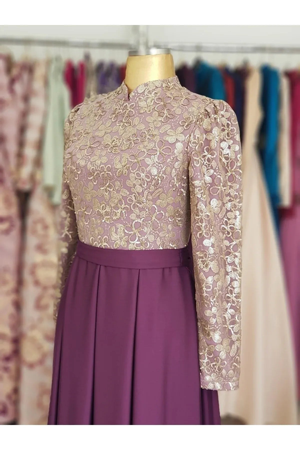 An Nahar Çiçek Abiye Mor