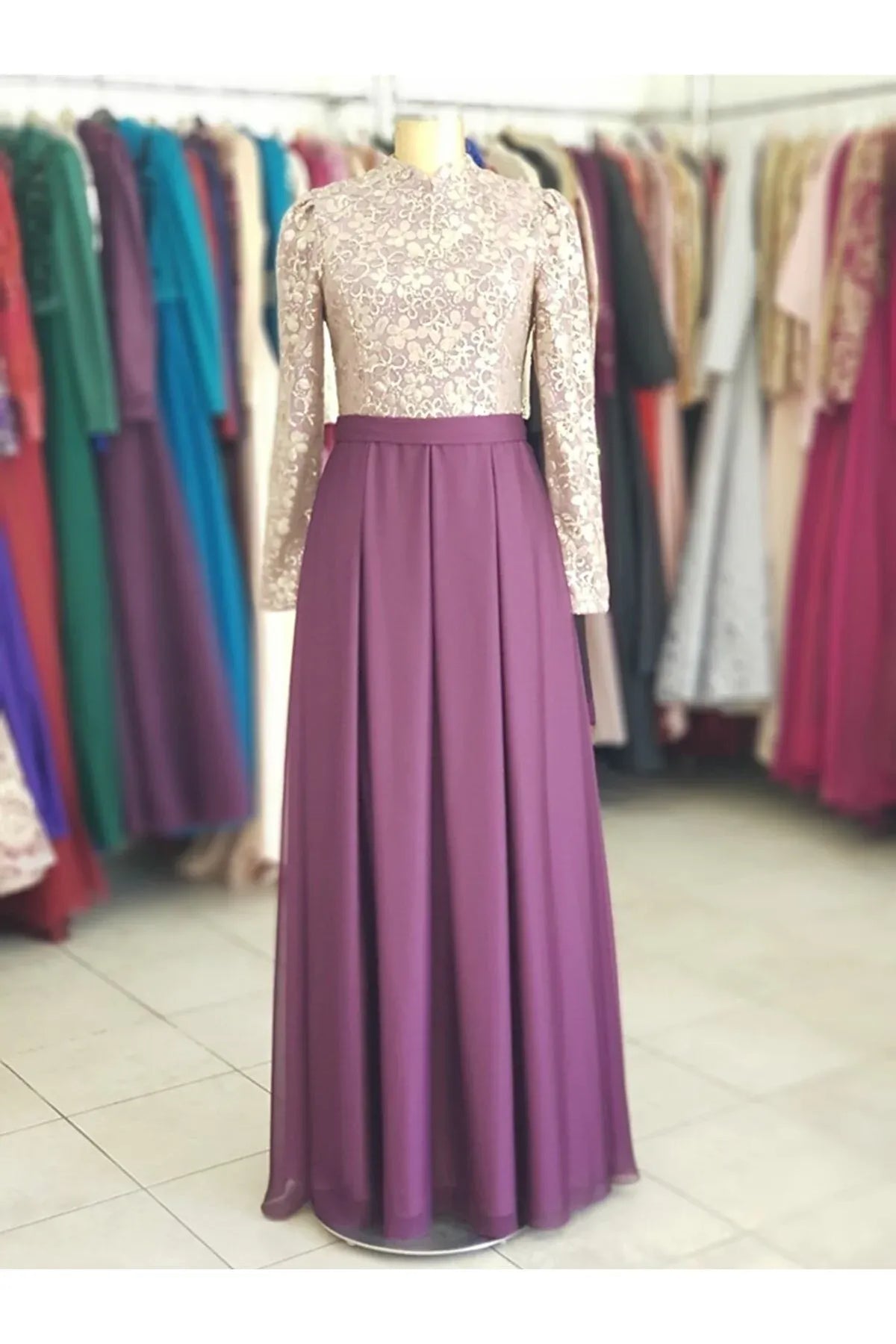 An Nahar Çiçek Abiye Mor